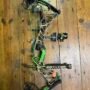 Used left-hand Hoyt Helix Bone Collector Edition compound bow with CBE sight
